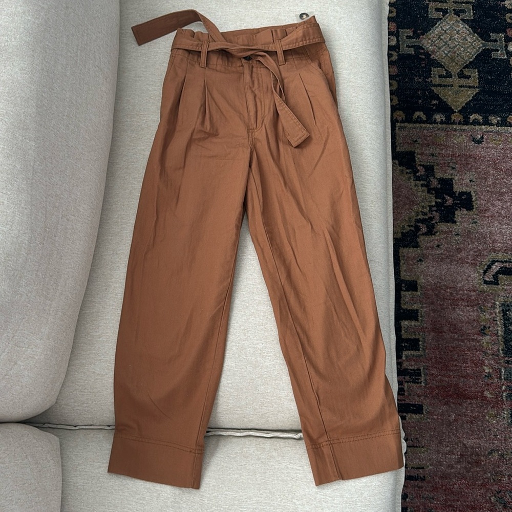 Madewell Flared Cropped Pants with Belt
